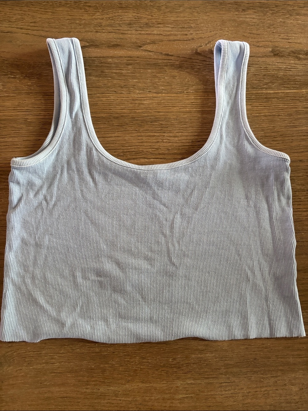 Classic Ribbed Tank Crop Top - Light Lavender